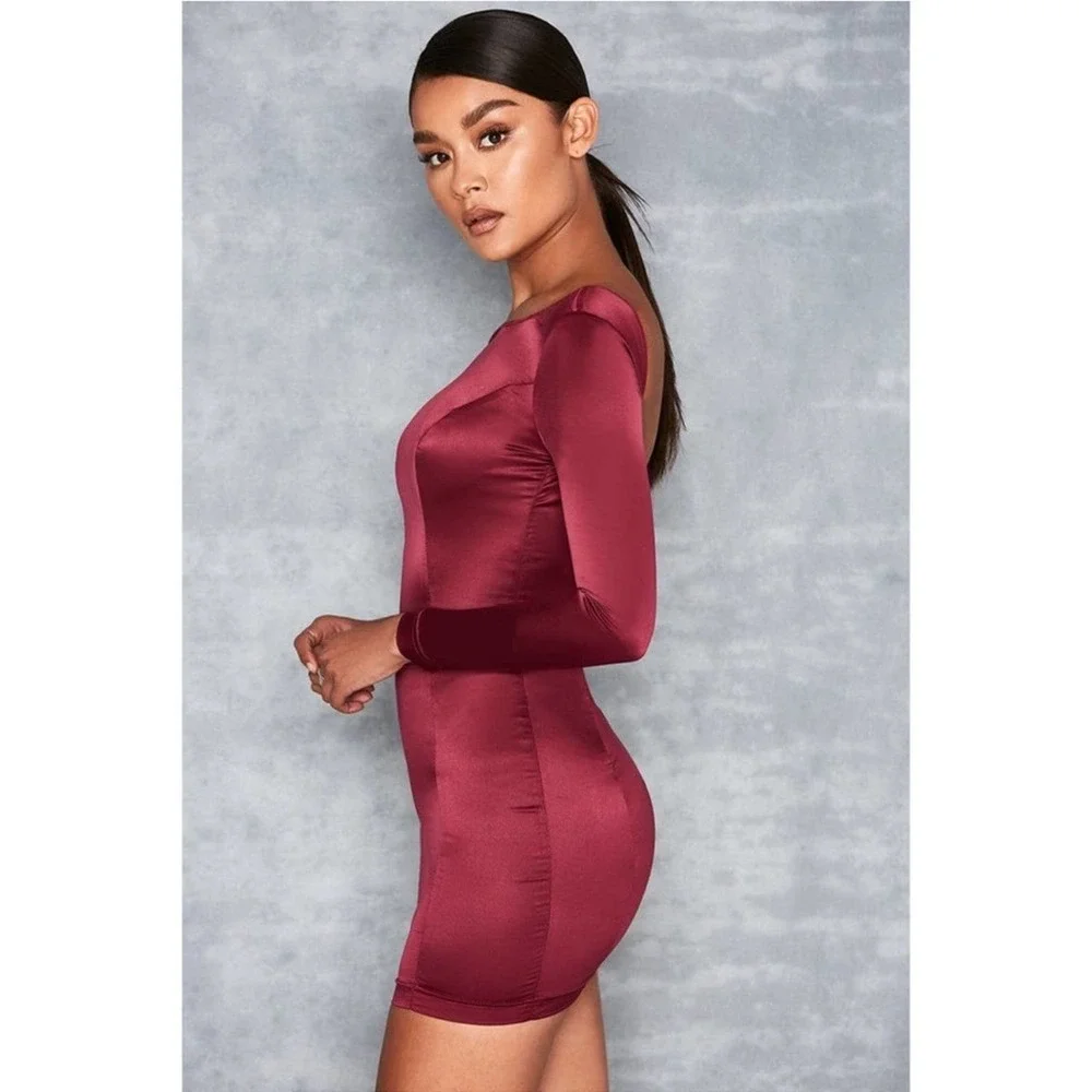 NWT MISTRESS ROCKS x HOUSE OF CB Gamble Dress Wine